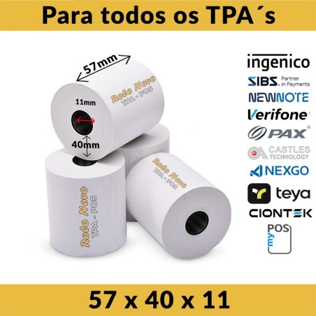 Rolos de Papel Térmico Recomendados para TPA's